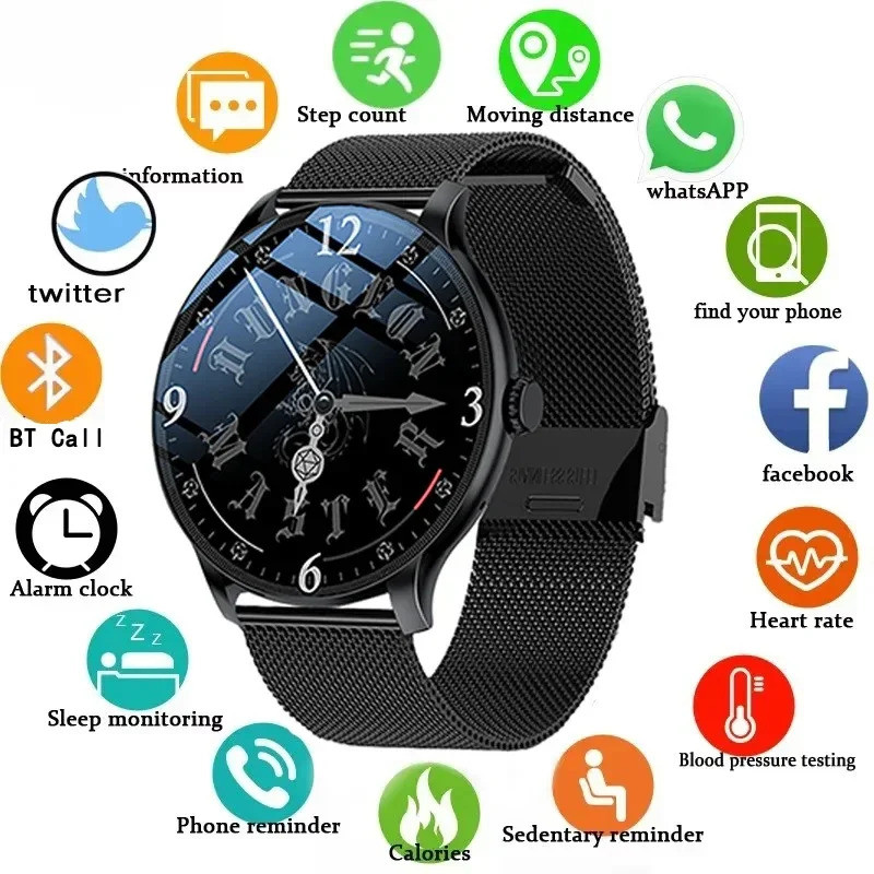 Electronics ข้อมือผู้ชาย Smartwatch BT Call Fitness Tracker นาฬิกาเครื่องวัดความดันโลหิตกีฬานาฬิกาอั
