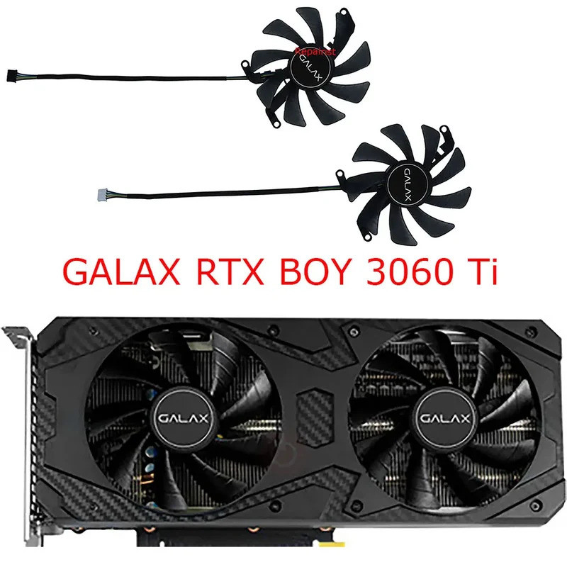 พัดลมการ์ดจอ,เครื่องทําความเย็นกราฟิก,2ชิ้น/ชุด,ที129215SU,FY09015M12LPA,สําหรับ GALAX RTX 3060 Ti S