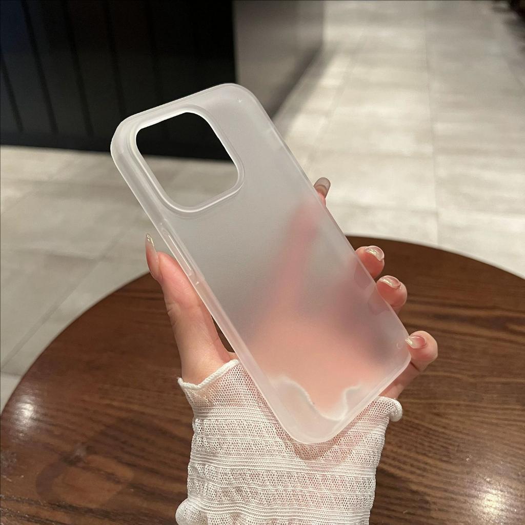 เคสไอโฟน เคส iPhone 17 16 Pro Max15 14/13 Pro Max/12 ลาย Semi-Transparent กันรอยนิ้วมือ ! ดีไซน์มินิมอล + กันกระแทก