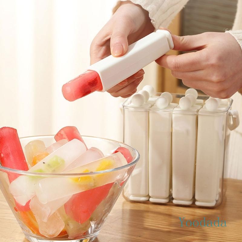 Yoo ก้อนน้ําแข็งถาดยาว ICE Stick Maker ชุดแม่พิมพ์สําหรับแช่แข็งอย่างรวดเร็วและกําจัดง่ายเหมาะสําหรับงานปาร์ตี้และรวบรวม