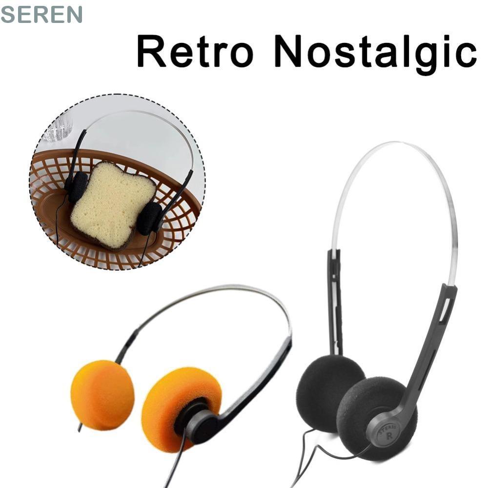 SEREN Classic Vintage-80s Headphones, Wired Portable Wired Small Headphones, Sports Fashion Adjustab