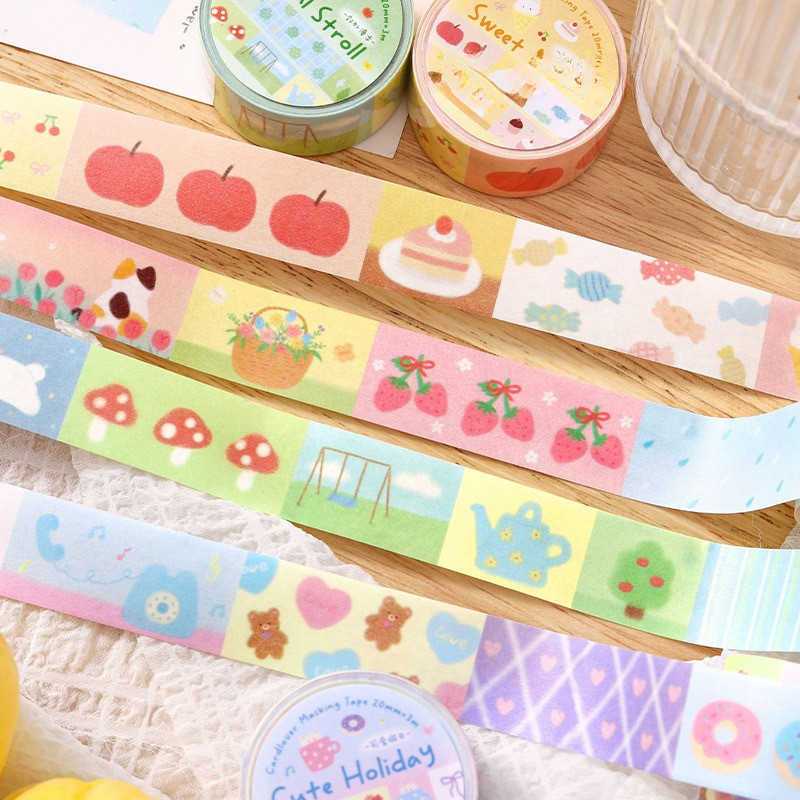 [HARU] Slow Diary Series Masking Tape สมุดวารสาร DIY ตกแต่ง Washi Tape Minimalist Duct Tape Packing