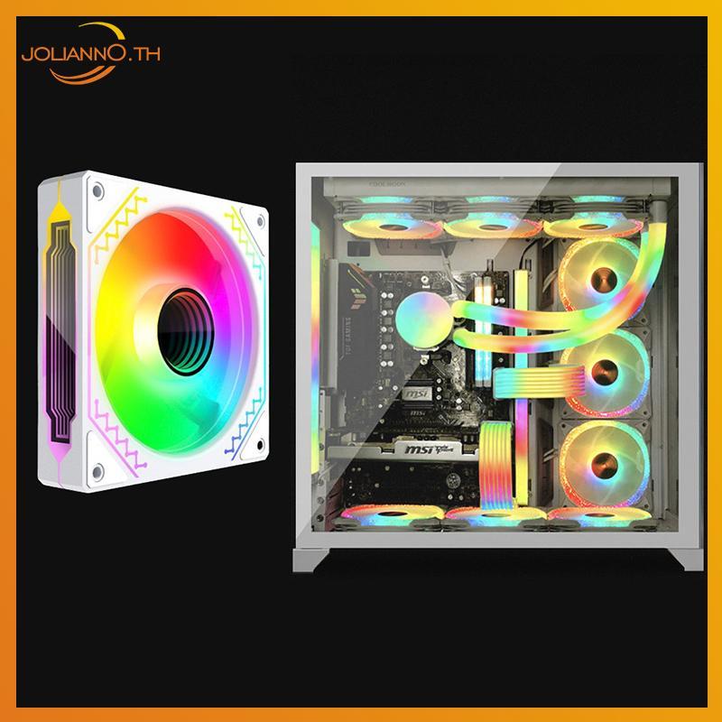 Joliann0 12 ซม.ARGB เงียบ PC พัดลม PWM 4Pin 1600RPM กระจก DC12V Cooler th