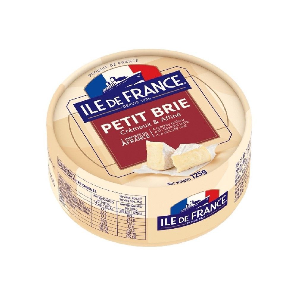 [สินค้าส่งด่วน] อิเล่ดีฟรานซ์ เพทิท บรีชีส 125 กรัม ILE DE FRANCE PETIT BRIE CHEESE 125 G
