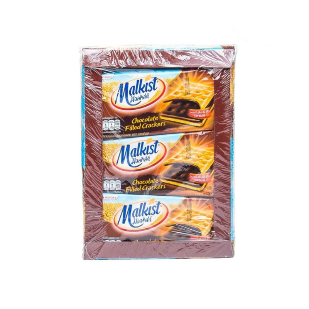 [สินค้าส่งด่วน] มอลคิสท์ แครกเกอร์รสช็อกโกแลต 36 ก.X12 MALKIS CHOCOLATE FILLED CRACKER 36G.X12