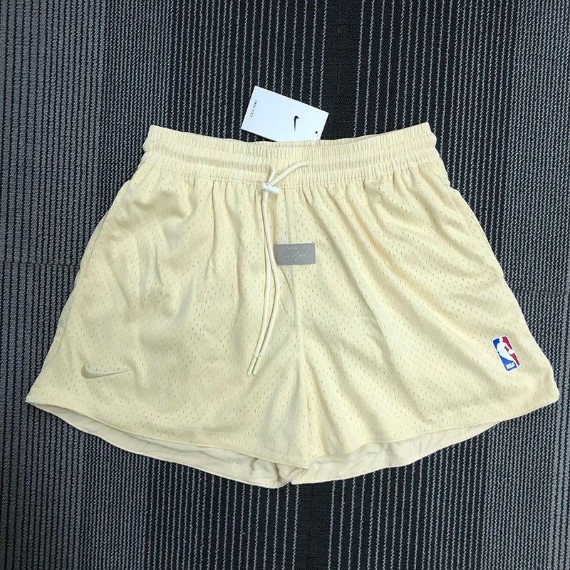 FOG FEAR OF GOD Tripartite Joint NBA High Street กีฬาบาสเกตบอลกางเกงขาสั้น FOG กางเกงห้าจุดแต่เข่าลํ