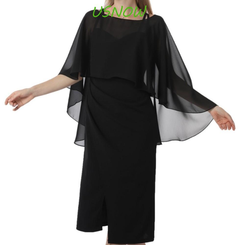 USNOW Sheer Shawl Top, Cloak Transparent Chiffon Cover Up, Casual Bohemian Loose Fit Elegant Beach P