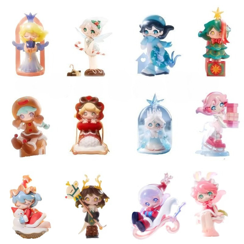 POPMART AZURA Warm Winter Christmas Series เครื่องประดับอินเทรนด์เล่นรูป Mystery Box ของขวัญ