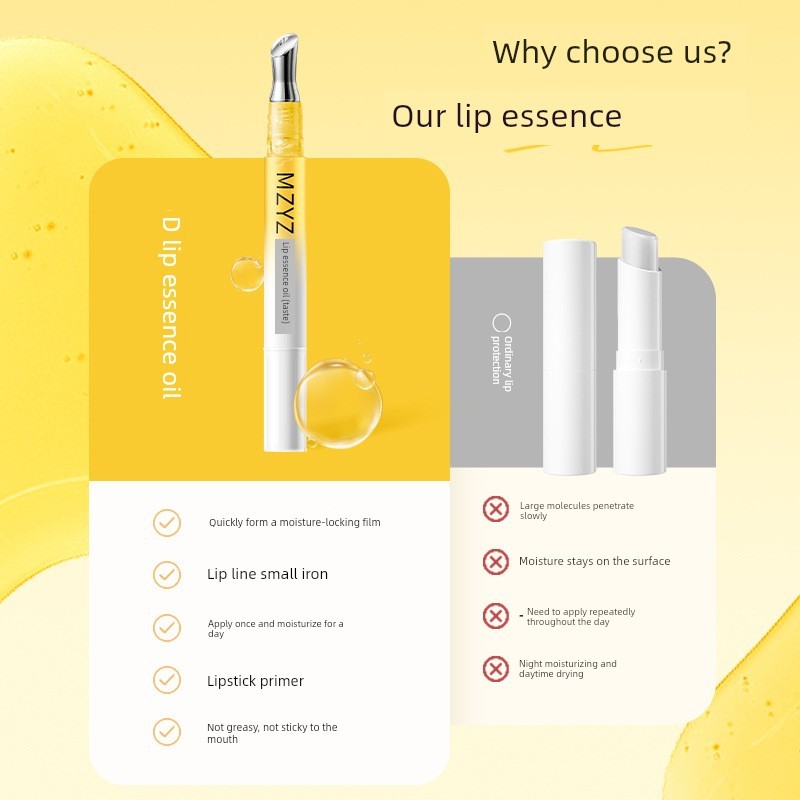 ลิปออย lip oil MZYZ Fade Lip Lines Little Bee Stick Essence Oil Lip Moisturizing Moisturizing Lip Li