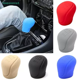 loveoionia1 1PC คู่มือ 6 สปีดอุปกรณ์ตกแต่งภายในรถยนต์รถซิลิโคนเกียร์ Shift Knob ฝาครอบเกียร์ Shift Non-Slip Grip Handle ฝาครอบป้องกัน IA