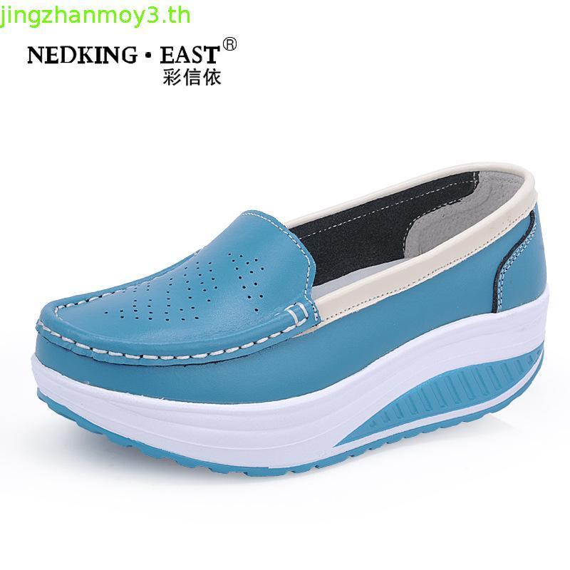 Women's Shoes White Nurse Shoes Swing Work Single Shoes Lady's Heel Platform Shoes