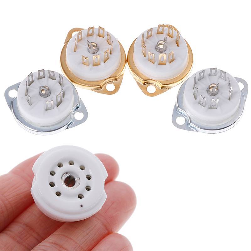 Tast 1 PC แชสซี mount 9pin เซรามิคหลอด Soeet สําหรับ EL84 ECC82 6922 12AX7 EN