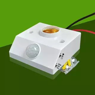เซ็นเซอร์ตรวจจับความเคลื่อนไหว PIR ขั้วหลอดไฟ E27 AC85-265V เปิดปิดไฟอัตโนมัติ สำหรับหลอด LED ประหยัดพลังงาน