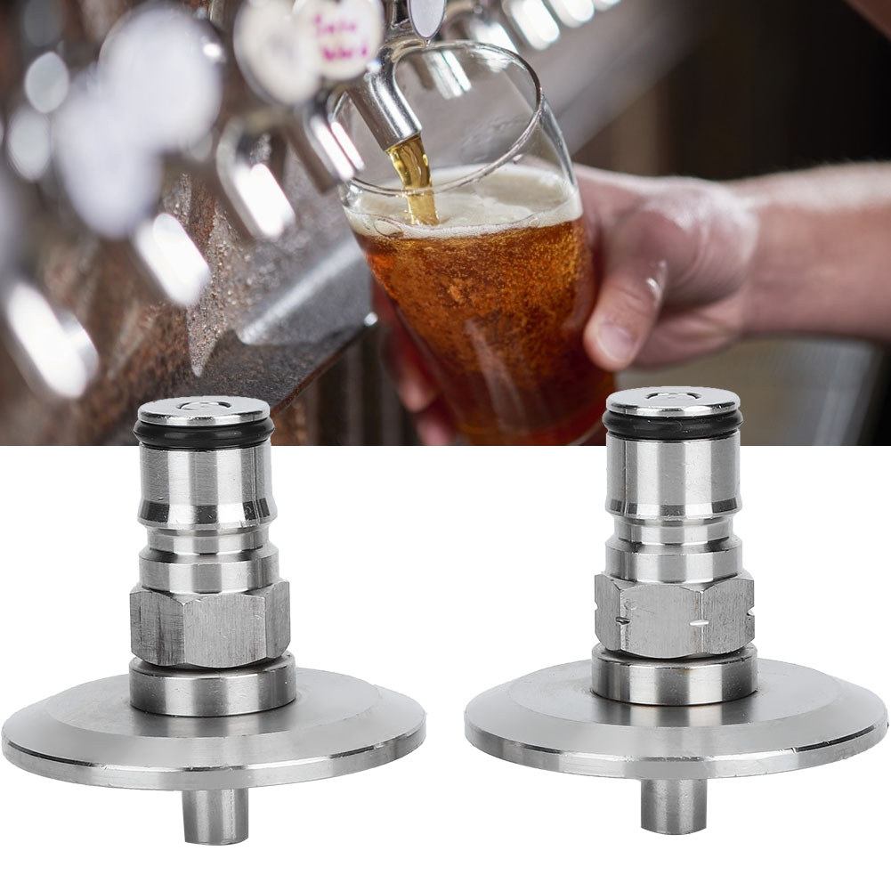 Yekastore Ball Lock Post Keg Adapter Kit 2 ชิ้น 304 สแตนเลสสตีล Brewing Fitting สําหรับ Homebrew 1.5