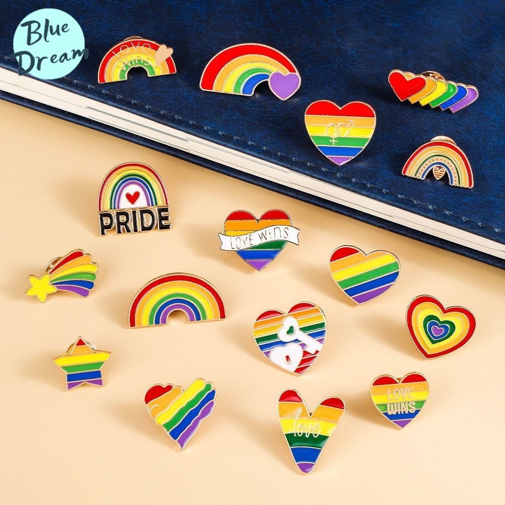 เครื่องประดับ เข็มกลัด รูปธงชาติ LGBTQ สัญลักษณ์หัวใจ สีรุ้ง สําหรับตกแต่งบ้าน
