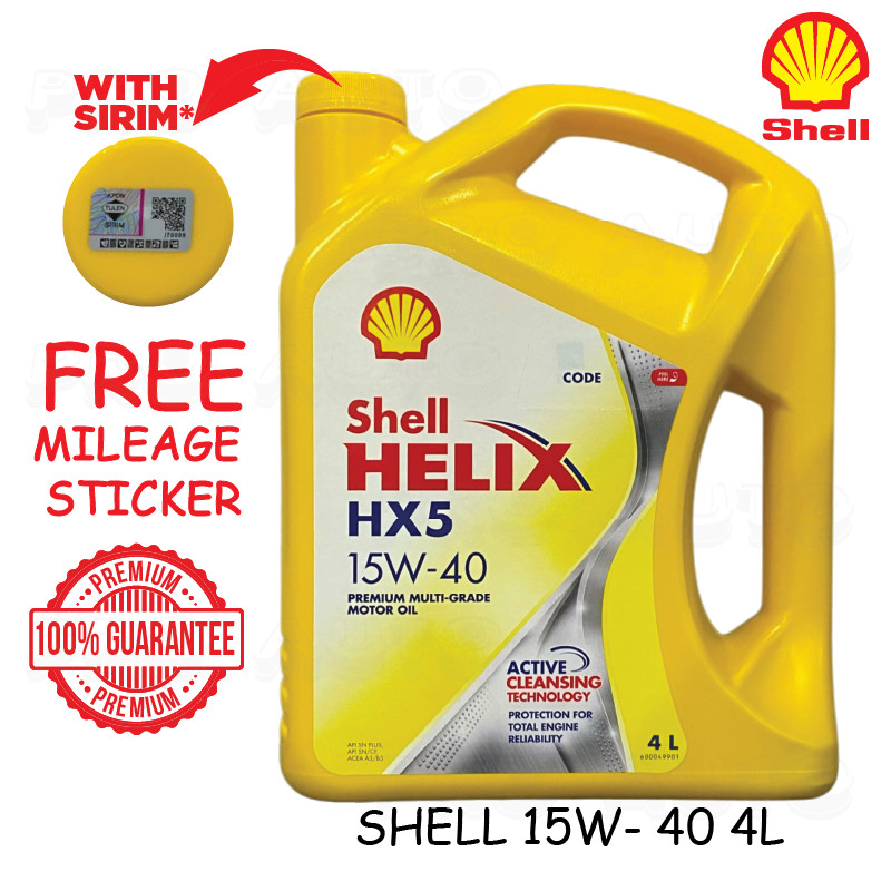 SHELL HX5 15W40 MINERAL ENGINE OIL 4L PROTON HYUNDAI KIA MAZDA HONDA NISSAN FORD ISUZU 15W-40 15W 40