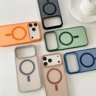 กันกระแทกอะคริลิเคลือบ เคสแม่เหล็ก สำหรับ iPhone 14 13 12 11 Pro Air17 16 17e อะคริลิคบางเฉียบ กรณีโทรศัพท์ดูดแม่เหล็ก