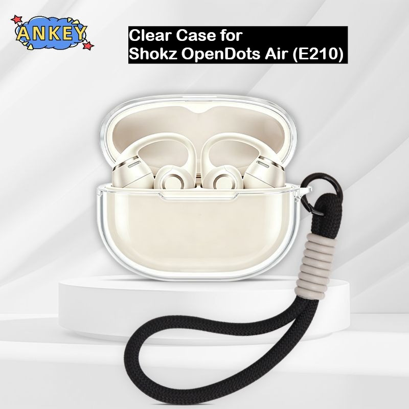 For Shokz OpenDots Air (E210) Case Protective Transparent Clear TPU Covers Bluetooth Earphone Shell Headphone Portable with Rope