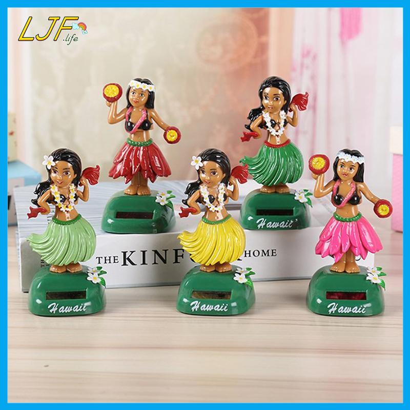 LA GIRL LJF พลังงานแสงอาทิตย์เต้นรําตกแต่ง Hu&la สาวเขย่าหัวตุ๊กตา Dashboard Hawaii Hu&la สาวสําหรับ