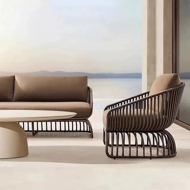 🚀 BUNISE P81Outdoor Furniture Rattan Sofa Coffee Table and Dining Set Waterproof Sun Resistant for G