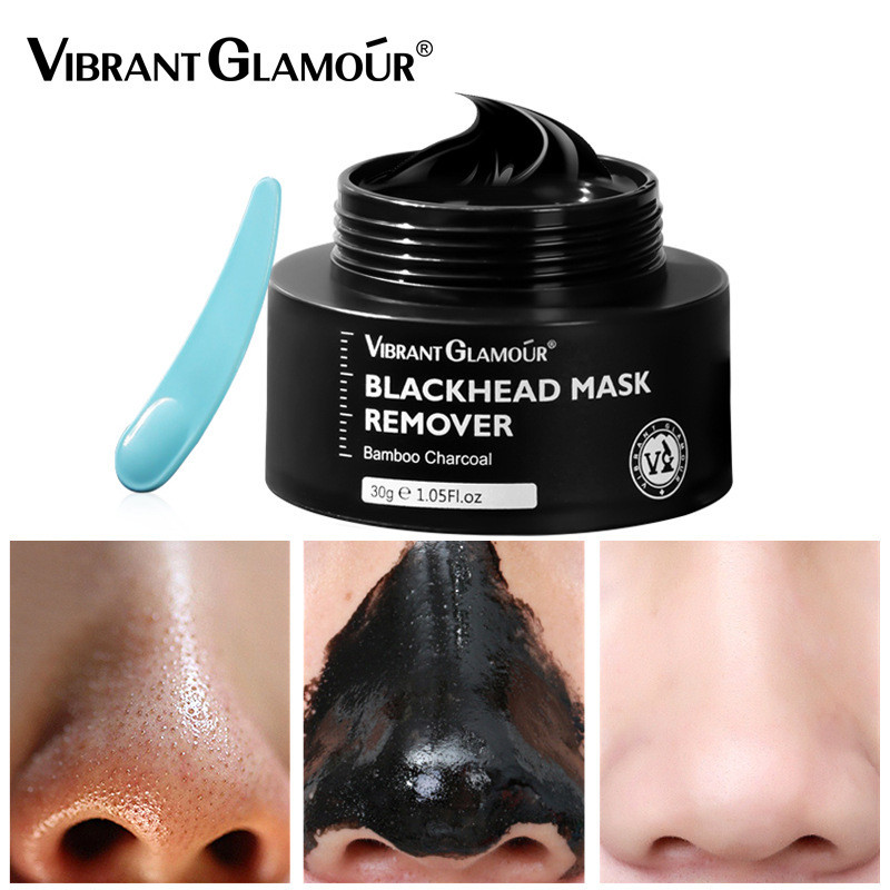 VibrantGlamour Bamboo Charcoal Blackheadmask มาส์กกําจัดสิวหัวดํา ทําความสะอาดรูขุมขนหดตัว