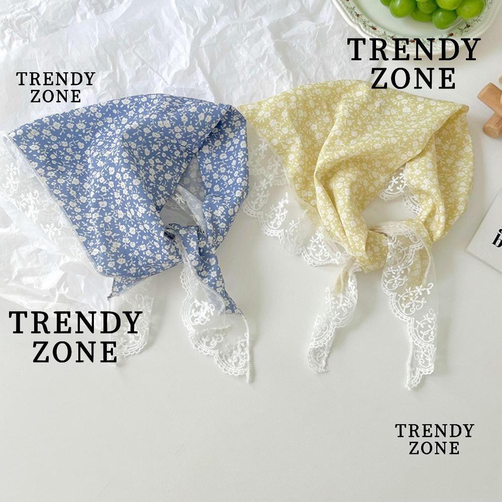 TRENDYZONE ผ้าพันคอสามเหลี่ยม,ลูกไม้วงผมสไตล์ฝรั่งเศส,อุปกรณ์ผมผ้าดอกไม้ขนาดเล็กผ้าโพกหัวผ้าโพกหัวผ้าโพกหัวสําหรับฤดูใบไม้ผลิฤดูร้อน