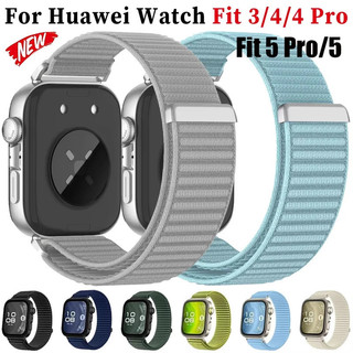 ไนลอนสายกีฬาสําหรับ Huawei Watch Fit 5/5 Pro น้ําหนักเบา Breathable สร้อยข้อมือสายรัดข้อมือสําหรับ Huawei Watch Fit 5/4/4 Pro/3 Corre