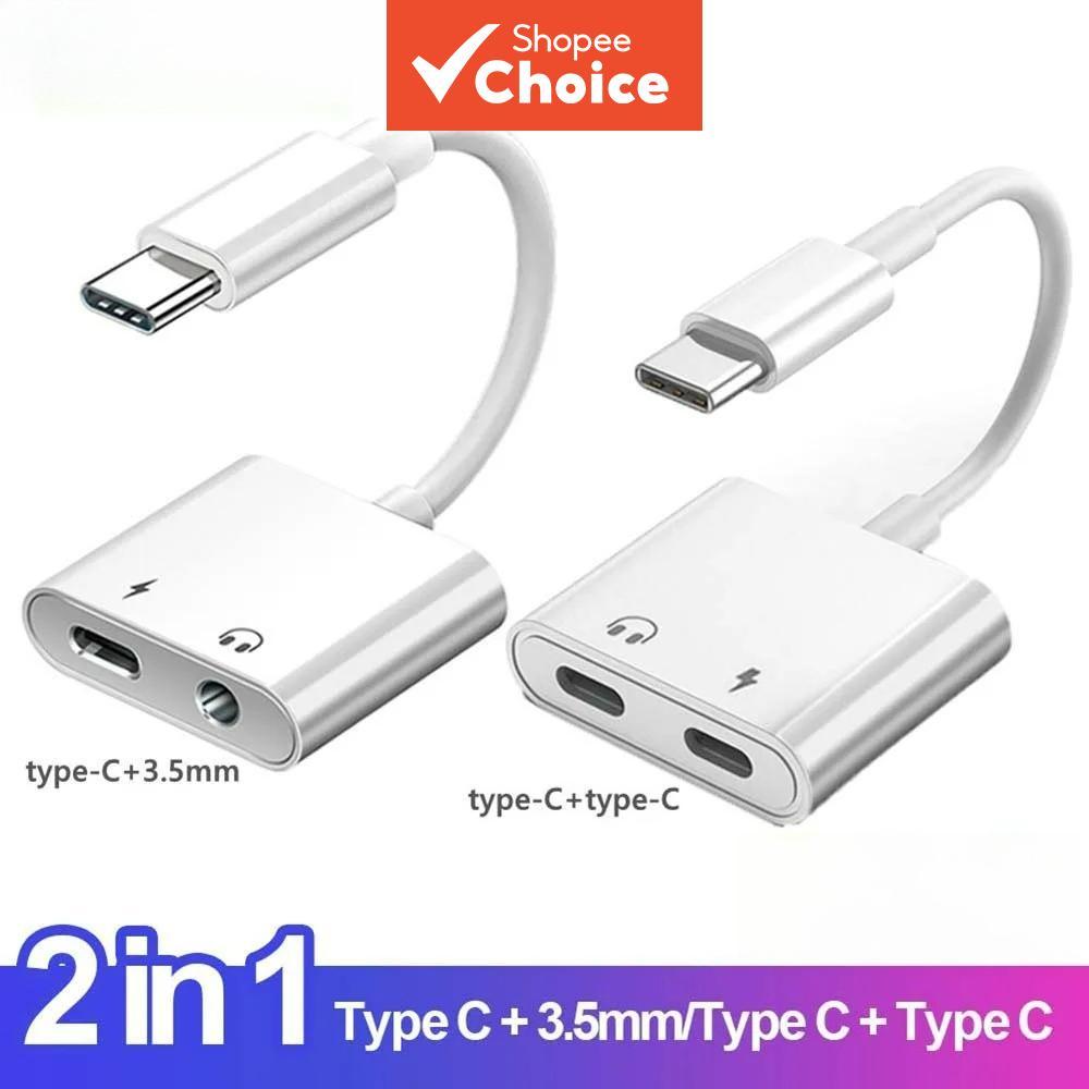 ไฟ USB-C เป็นแจ็ค 3.5 มม. อะแดปเตอร์ 2-in-1 PD ชาร์จสําหรับ iPhone 15 S24 Series Elite Pro Max