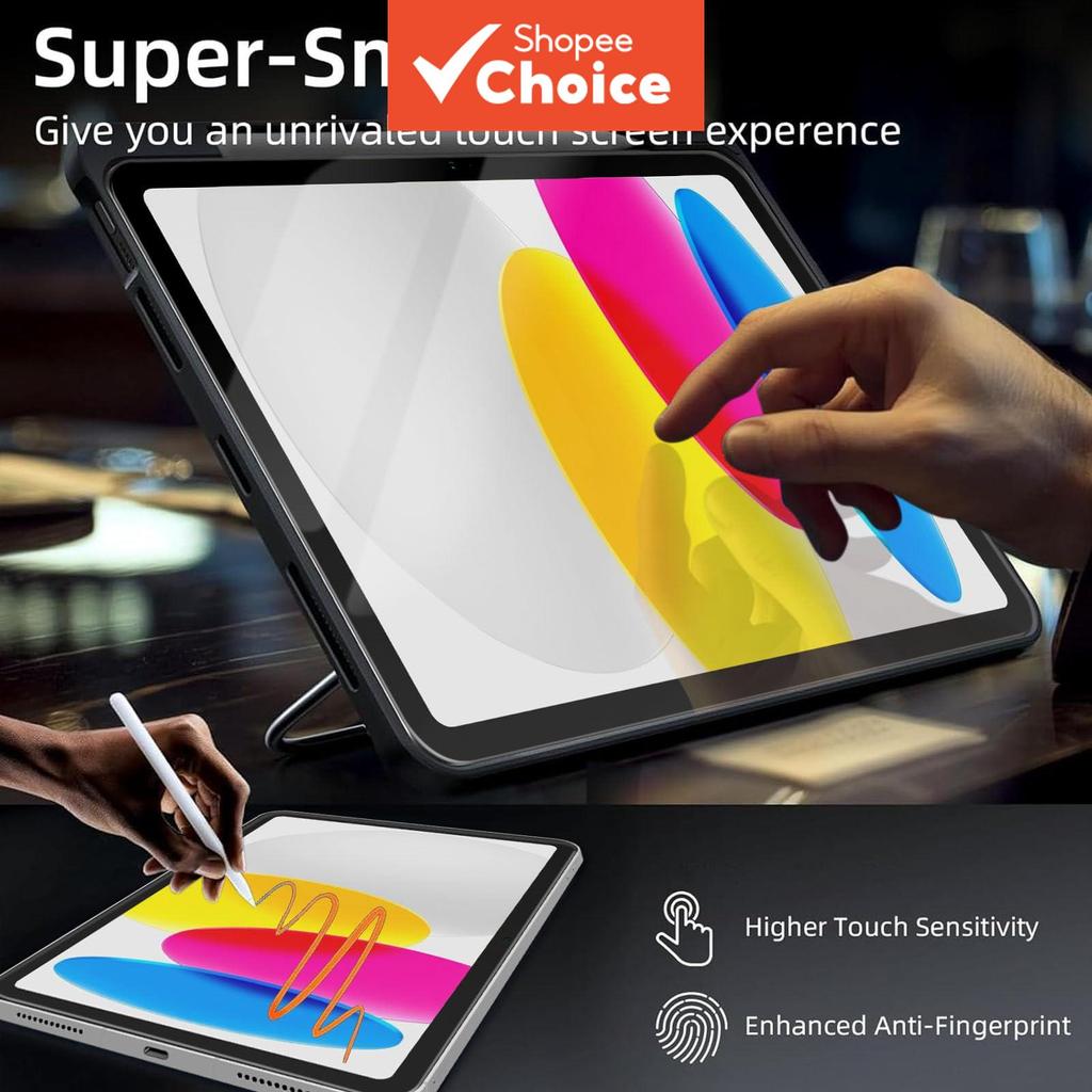 ฟิล์มกระจกนิรภัยกันรอยขีดข่วน โปร่งใสสูง กันฝุ่น สําหรับ iPad ขนาด 10.2 11 13 นิ้ว