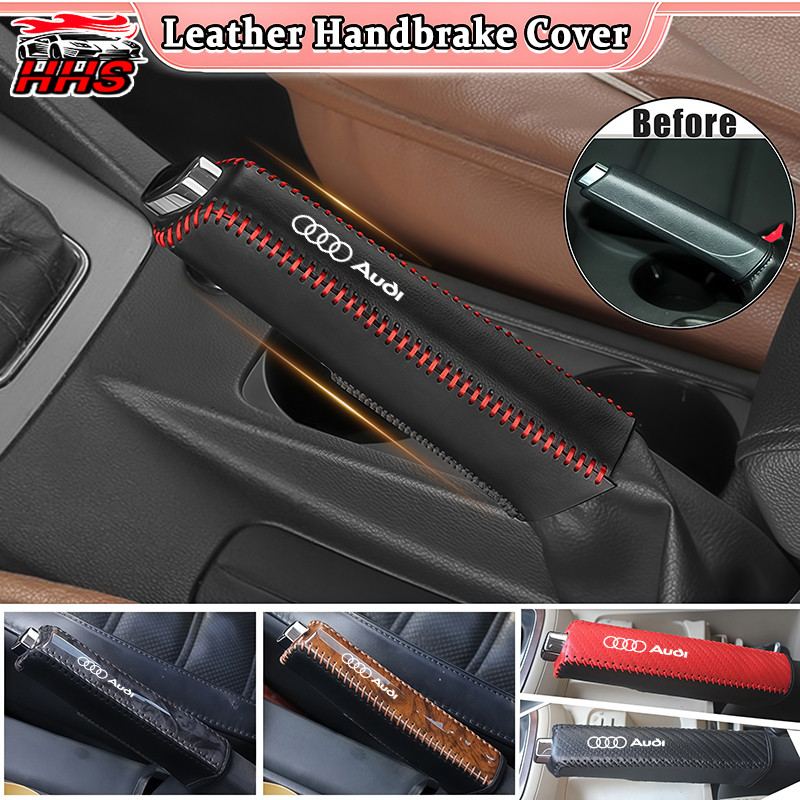 Audi Universal Car Auto Handbrake Cover Protector Pu หนัง Anti-Skid ป้องกัน Handbrake ฝาครอบรถอุปกรณ