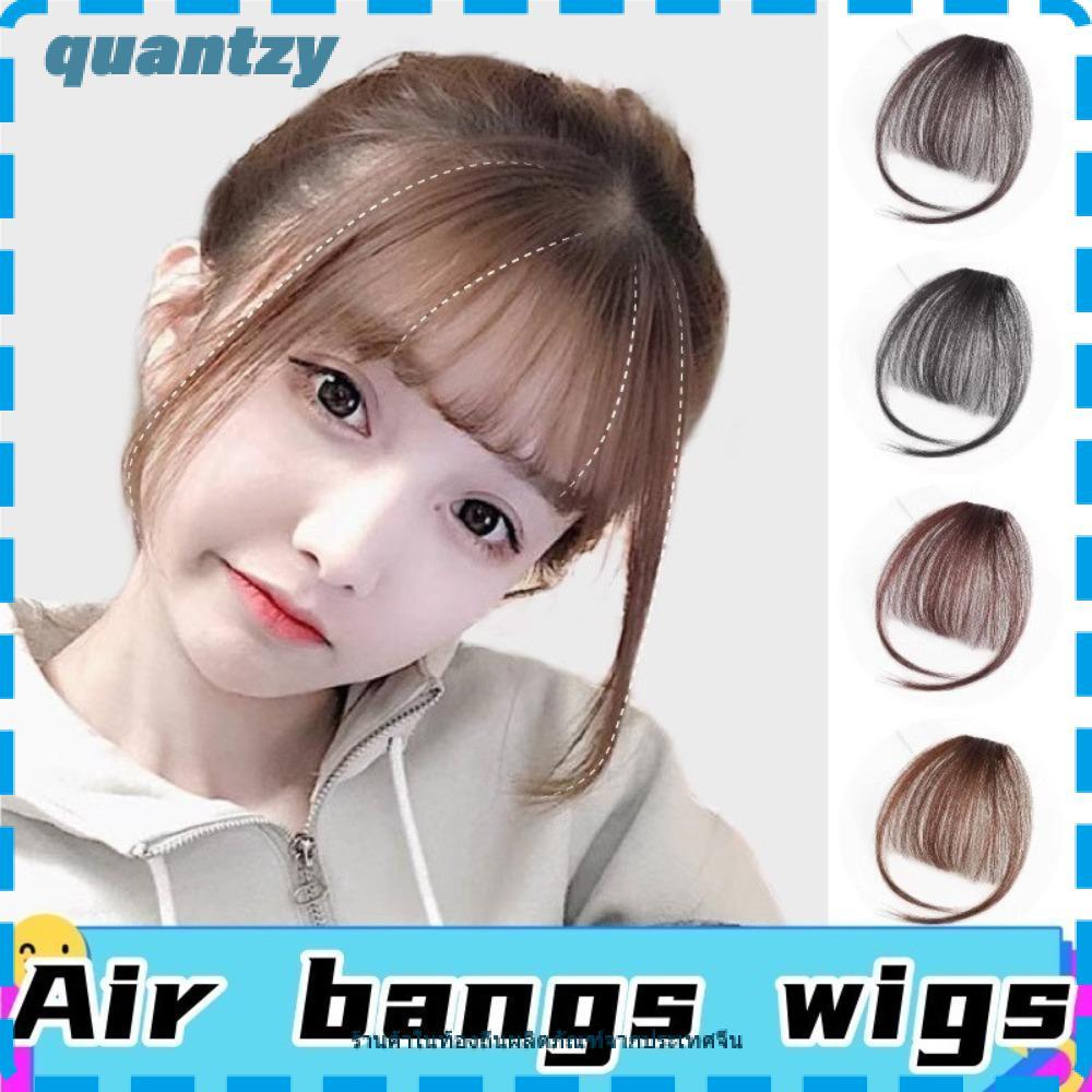 QUANTZY Air Bangs Hairpiece, สังเคราะห์สําหรับสาว Mini Fake Bangs, ผู้หญิงสีดําสีน้ําตาล Hairpiece E