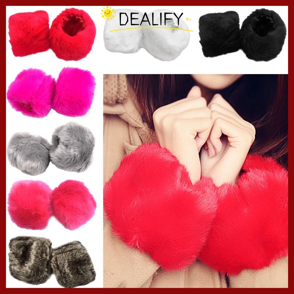 【COD】DEALIFY Faux Fur ข้อมือ Windproof สําหรับเสื้อขนสัตว์และแจ็คเก็ต Oversleeve ข้อมือ Furry ข้อมือ
