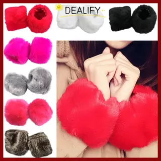 【COD】DEALIFY Faux Fur ข้อมือ Windproof สําหรับเสื้อขนสัตว์และแจ็คเก็ต Oversleeve ข้อมือ Furry ข้อมือ