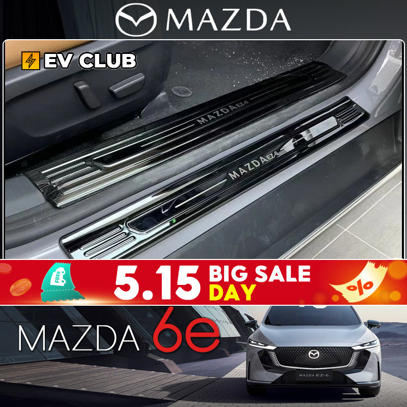 2025 mazda 6e ev รถพิเศษทุ่มเทดัดแปลงประตูเกณฑ์บาร์ทุ่มเทสแตนเลสภายในภายนอกยินดีต้อนรับเหยียบสีดําเง