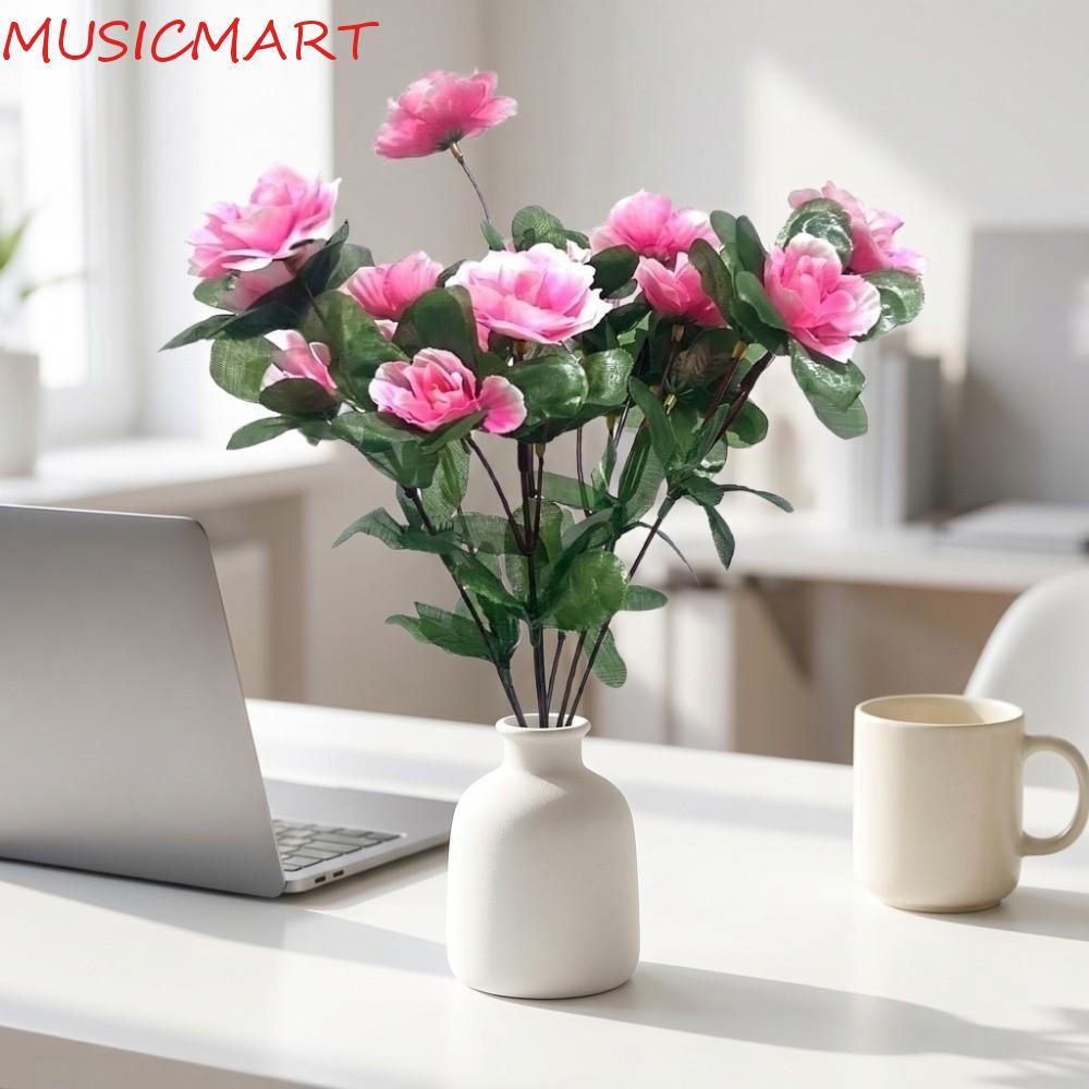 MUSICMART ประดิษฐ์ Azalea ดอกไม้สาขา, ดอกไม้ปลอมจําลองพืชจําลอง Azalea ดอกไม้, Handmade สมจริง Real 