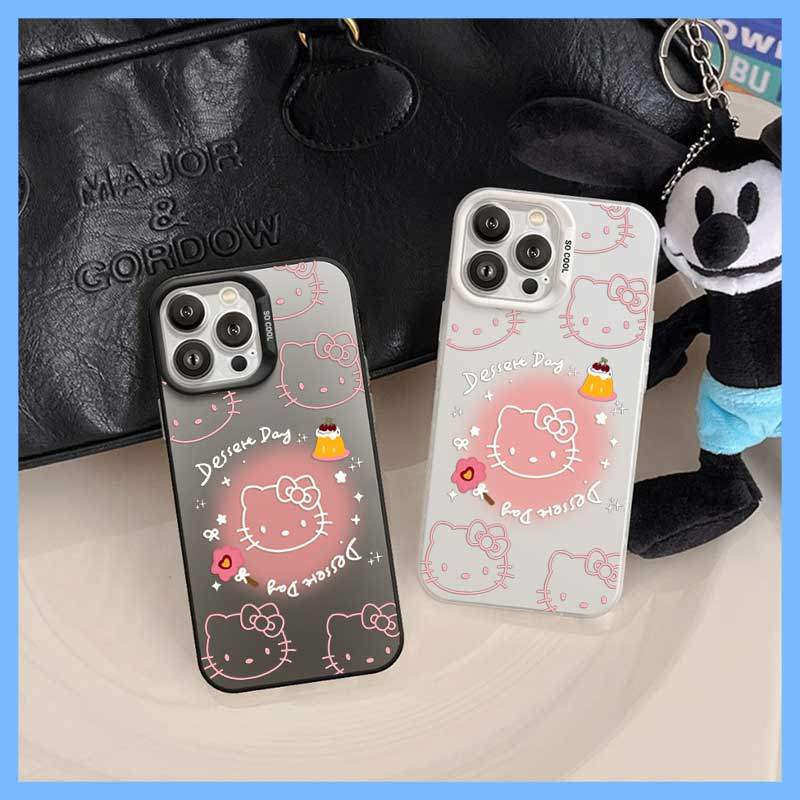 เคส iPhone เค้กขนมแมวสีชมพูน่ารัก,iP 11/12/13/14/15/16/17/Plus/Pro/Max/XR/XS