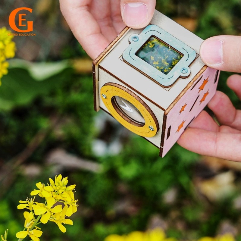 ของขวัญ EDUCATION เด็ก DIY เอวระดับช่องมองภาพชุดทดลองวิทยาศาสตร์ไม้การศึกษา STEM ของเล่นสําหรับการเรียนรู้Optics