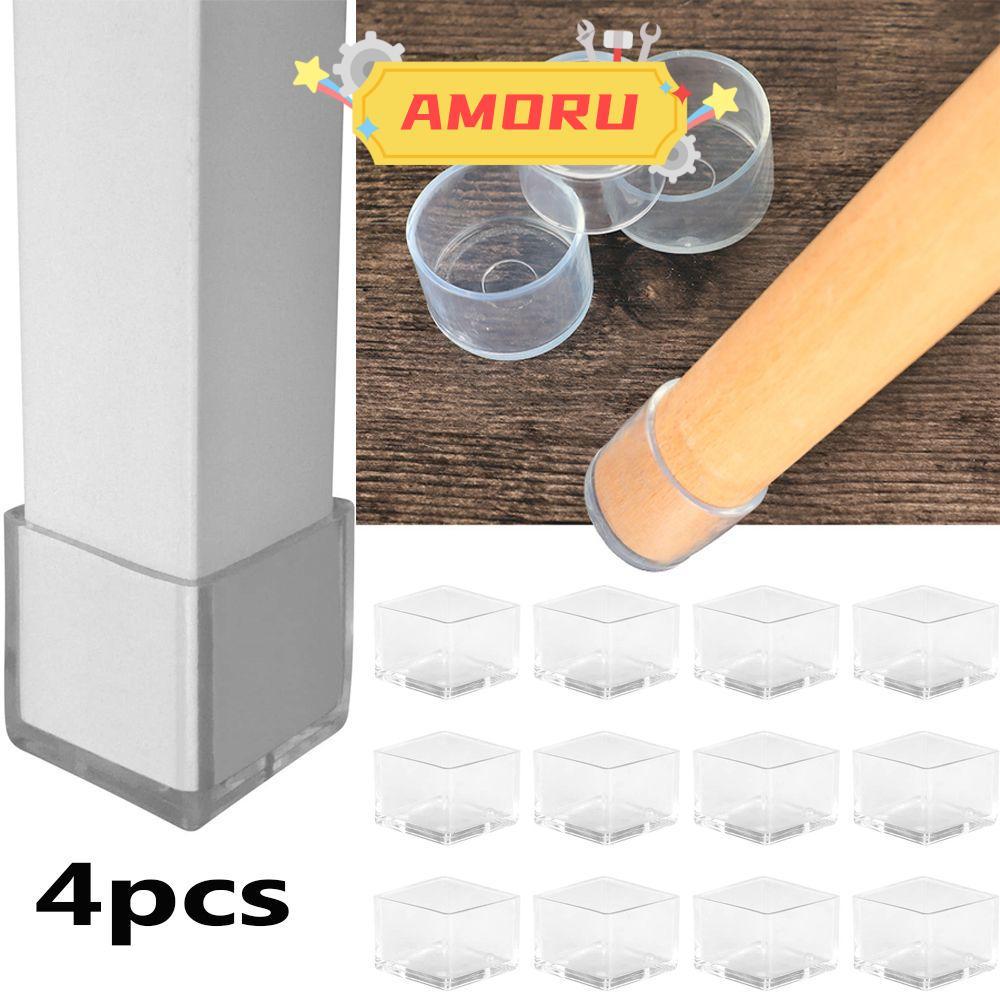 AMOR12U7 4 ชิ้น/เซ็ตเก้าอี้ขาหมวกถ้วยรอบถุงเท้าด้านล่างลื่นครอบคลุม