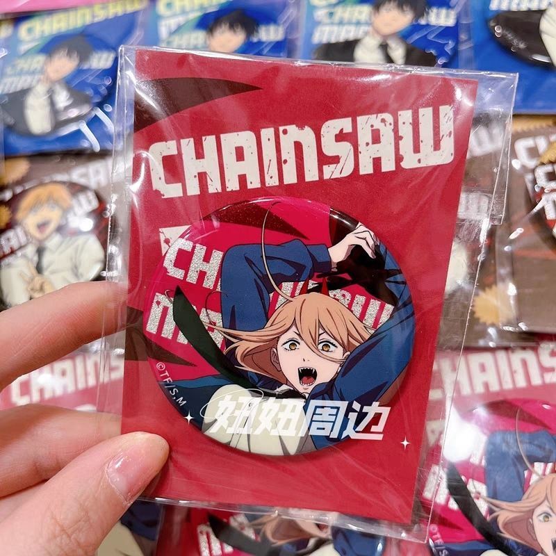 Chainsaw Man/Makima/Power/Chainsaw Man Badge Tinplate ไฟฟ้าครั้ง Pava Makima สินค้าเข็มกลัดตกแต่ง/sw