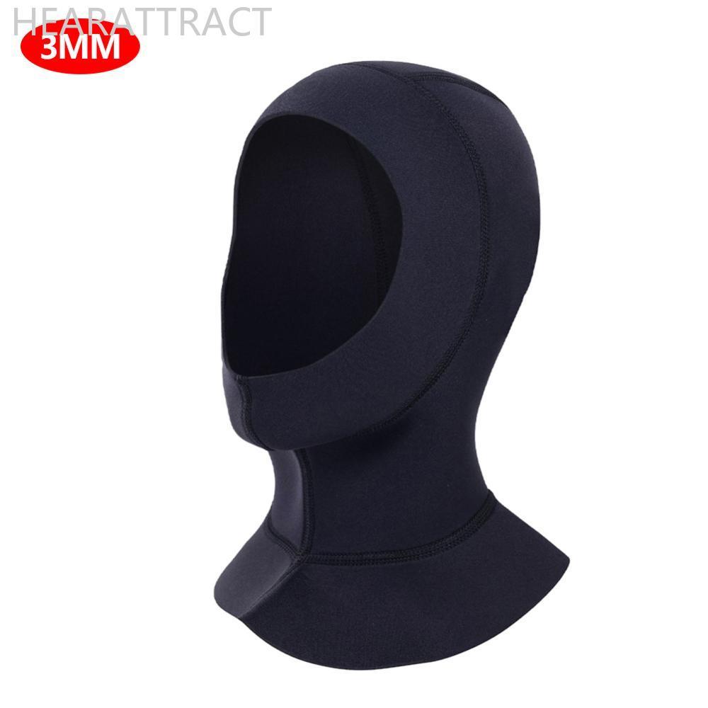 HEARATRACT 3mm Neoprene ความร้อนดําน้ํา Hood Wetsuit หมวกยืด Scuba Dive Hood สําหรับผู้ชายผู้หญิงน้ํ