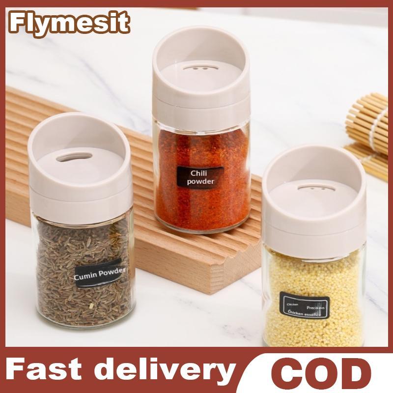 Flymesit ฝาหมุนขวดเกลือและพริกไทยสําหรับห้องครัวสะดวกขวดเครื่องเทศสมุนไพรแบบพกพาเครื่องปรุงรสการจัดเก็บสําหรับอาหารเตรียม ใน
