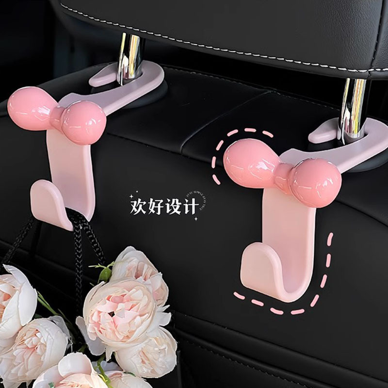 Dopamine Bowknot Car Seat Back Hook ที่เก็บของภายใน สินค้ารถสีชมพู ของขวัญรถใหม่ หญิง