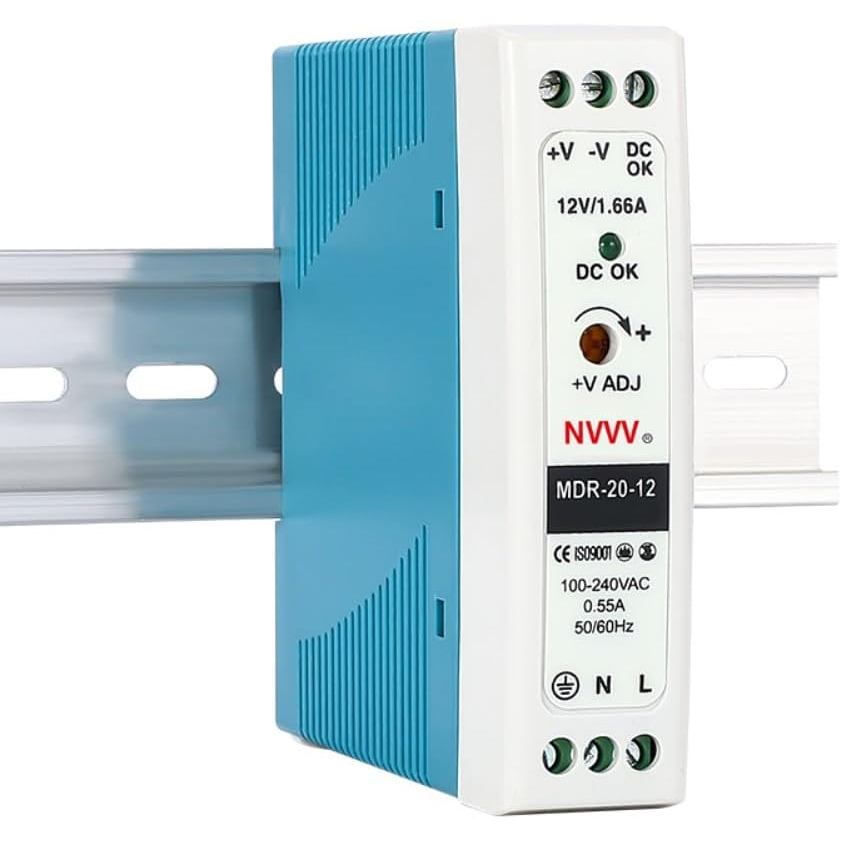 MDR-20-12 AC เป็น DC DIN-Rail แหล่งจ่ายไฟ 12V 1.67 Amp 20W