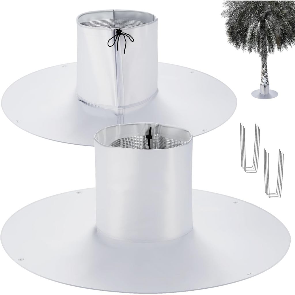 DOUBFIVSY 2PCS Palm Tree Root Protectors,Oxford ผ้า Tree Root Freeze Protectors กับเล็บ, 3 ชั้น Free