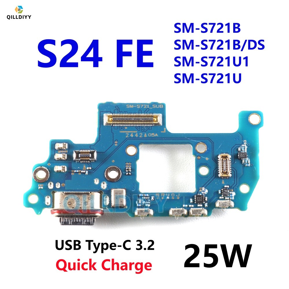 Dock Connector USB Charger ชาร์จพอร์ต Flex Cable สําหรับ Samsung S24 FE S721B S721B/DS S721U S24FE C