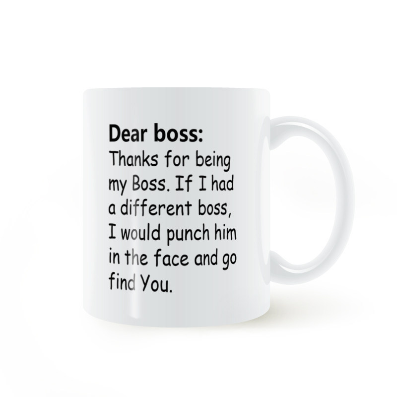 ขอบคุณสําหรับ Becoming My boss Mug เซรามิคสีขาวดื่มนมถ้วยกาแฟ Dear boss