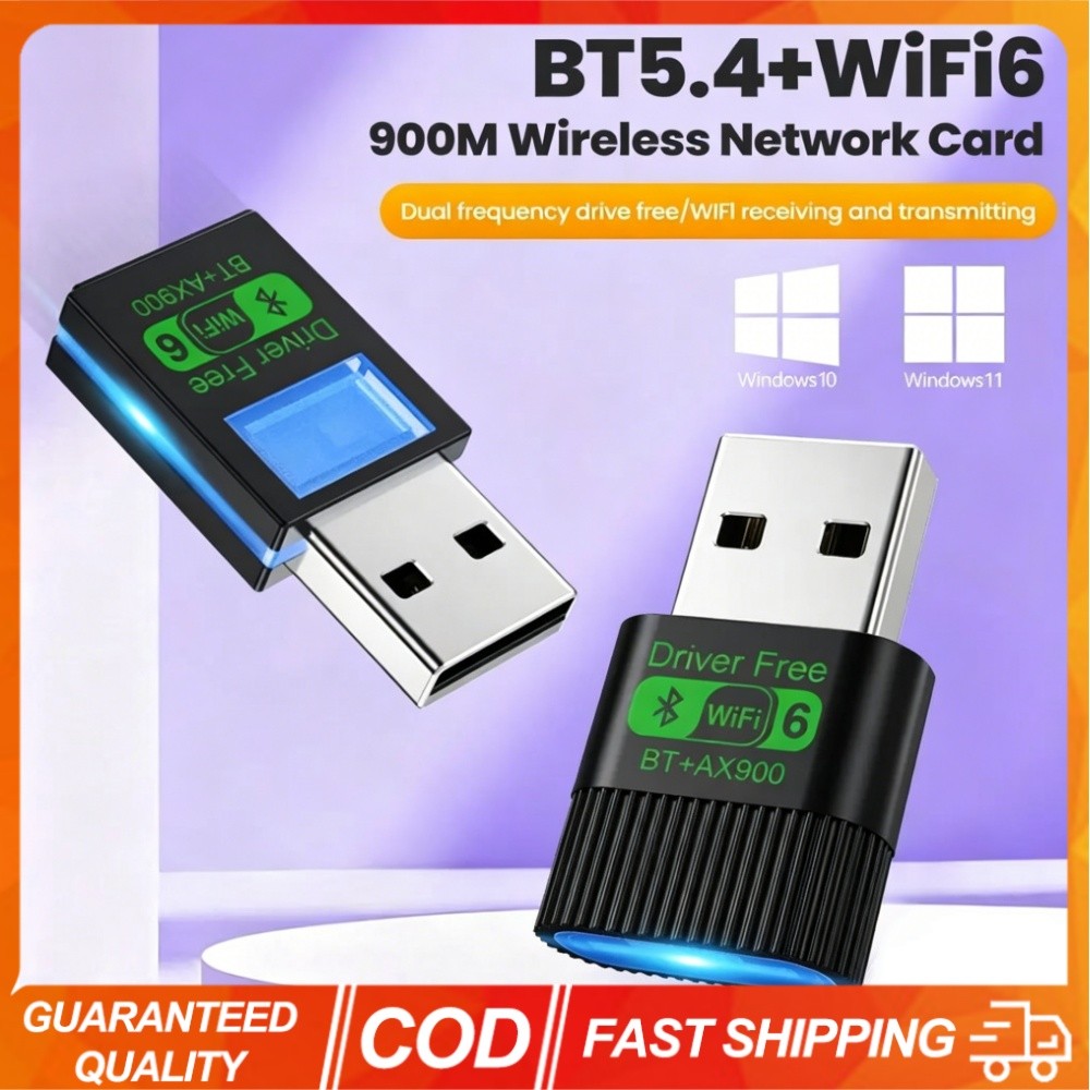 WiFi6 2in1 AX900 USB Bluetooth5.4 อะแดปเตอร์ Dual Band 2.4G/5GHz อะแดปเตอร์รับสัญญาณไร้สายสําหรับ PC