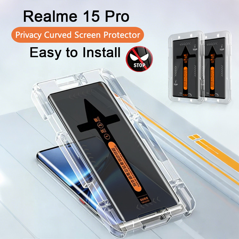Realme 15 Pro กระจกนิรภัยสําหรับ Realme 14x 14 Pro Lite 13 12 11 10 Pro Plus ฝุ่นติดตั้งฟรี HD ป้องกันหน้าจอ