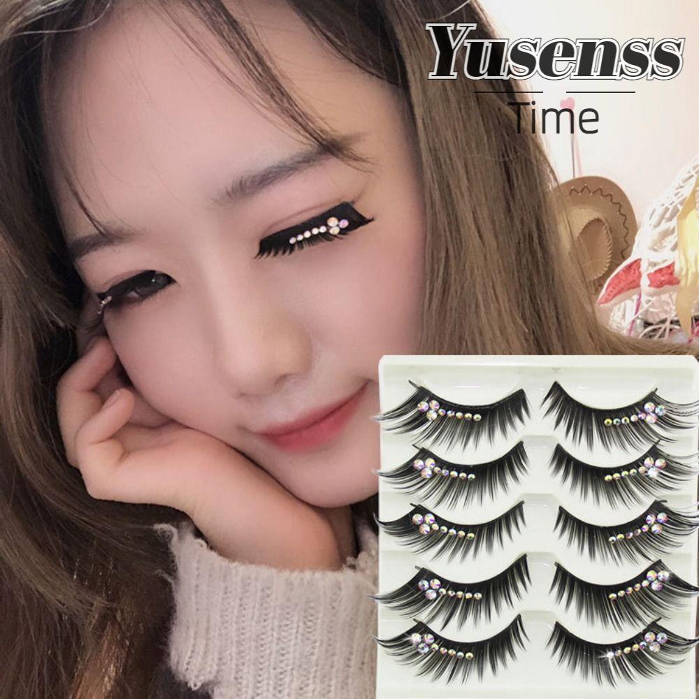 YUSEN Diamond Manga Lashes Dramatic Volume Shiny Spiry Eye Extension Women Beauty Glitter Cat Eye