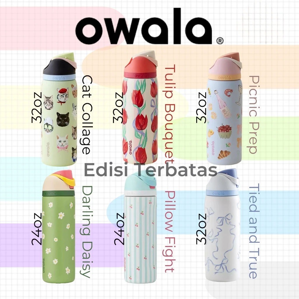 Owala FreeSip® USA โอวาล่า กระติกน้ำเก็บเย็น 24 32 oz. สินค้าพร้อมส่ง ของแท้  อเมริกา